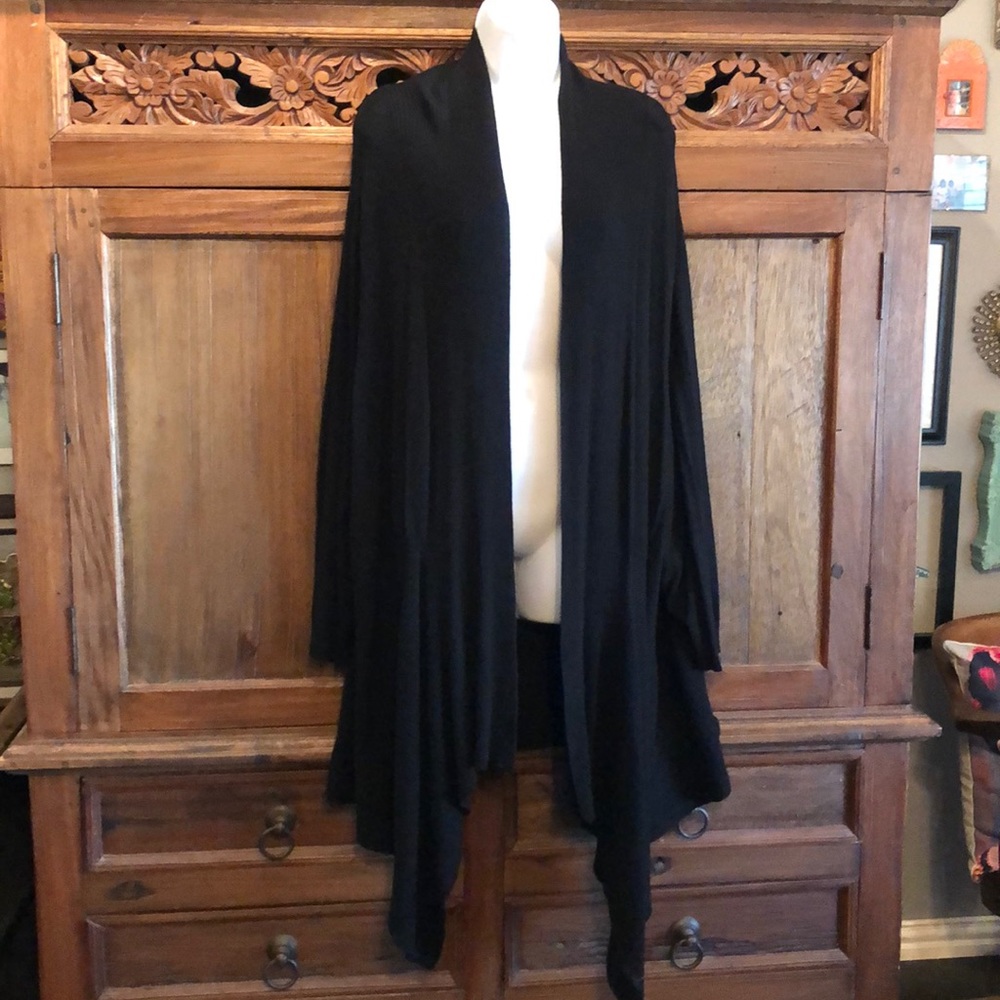Elegant sweater semi-duster wrap with arms 3X